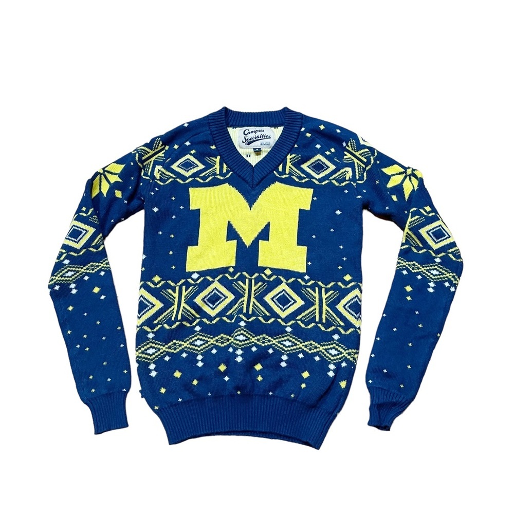 Campus Specialties University of Michigan Womens Sweater Size S V-Neck Pullover